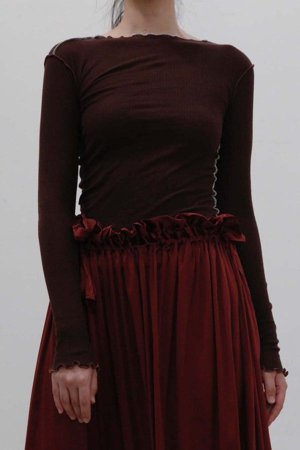 BASERANGE Ribbed Long Sleeve Top T-shirt TTVL Collection France BAS-TTVL-RB-SP22-TACTILE TTVL